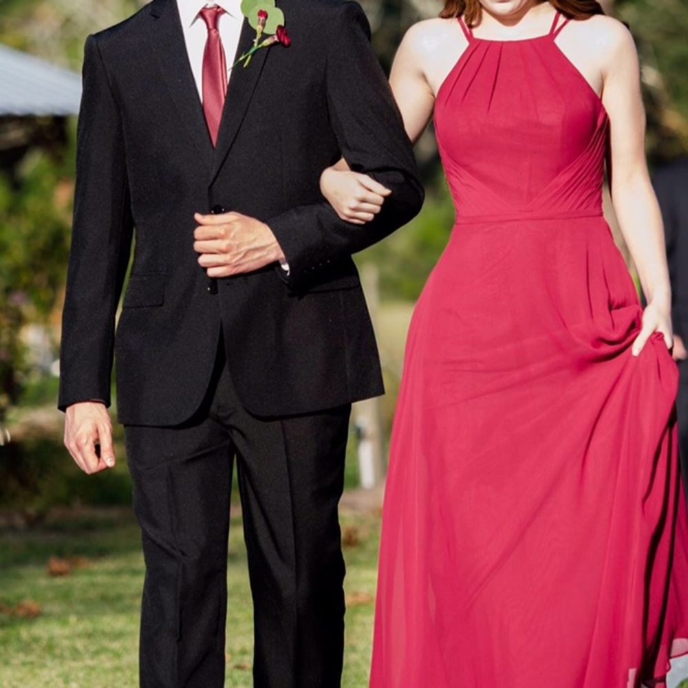 Burgundy Formal Open Back Dress- WORN ONCE